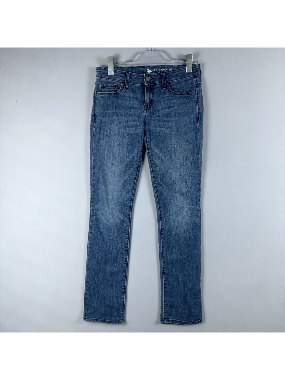 Gap Real Straight Jeans Size 2/26 Regular Low Rise Blue Medium Wash